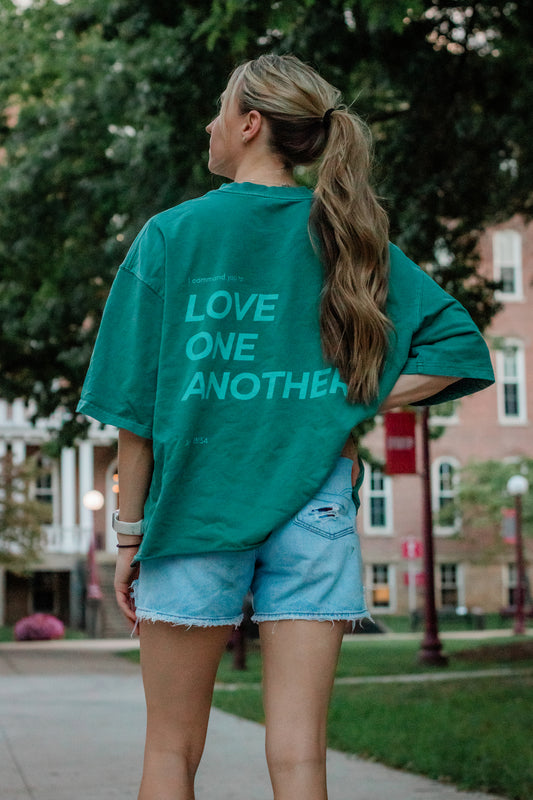 Love One Another Green Tee